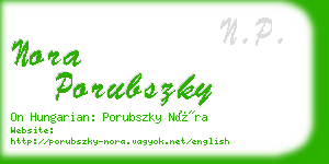 nora porubszky business card